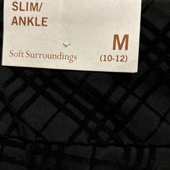 Soft Surroundings Velvet Plaid Elspeth Pans Size Medium Pull On Black - Picture 7 of 9